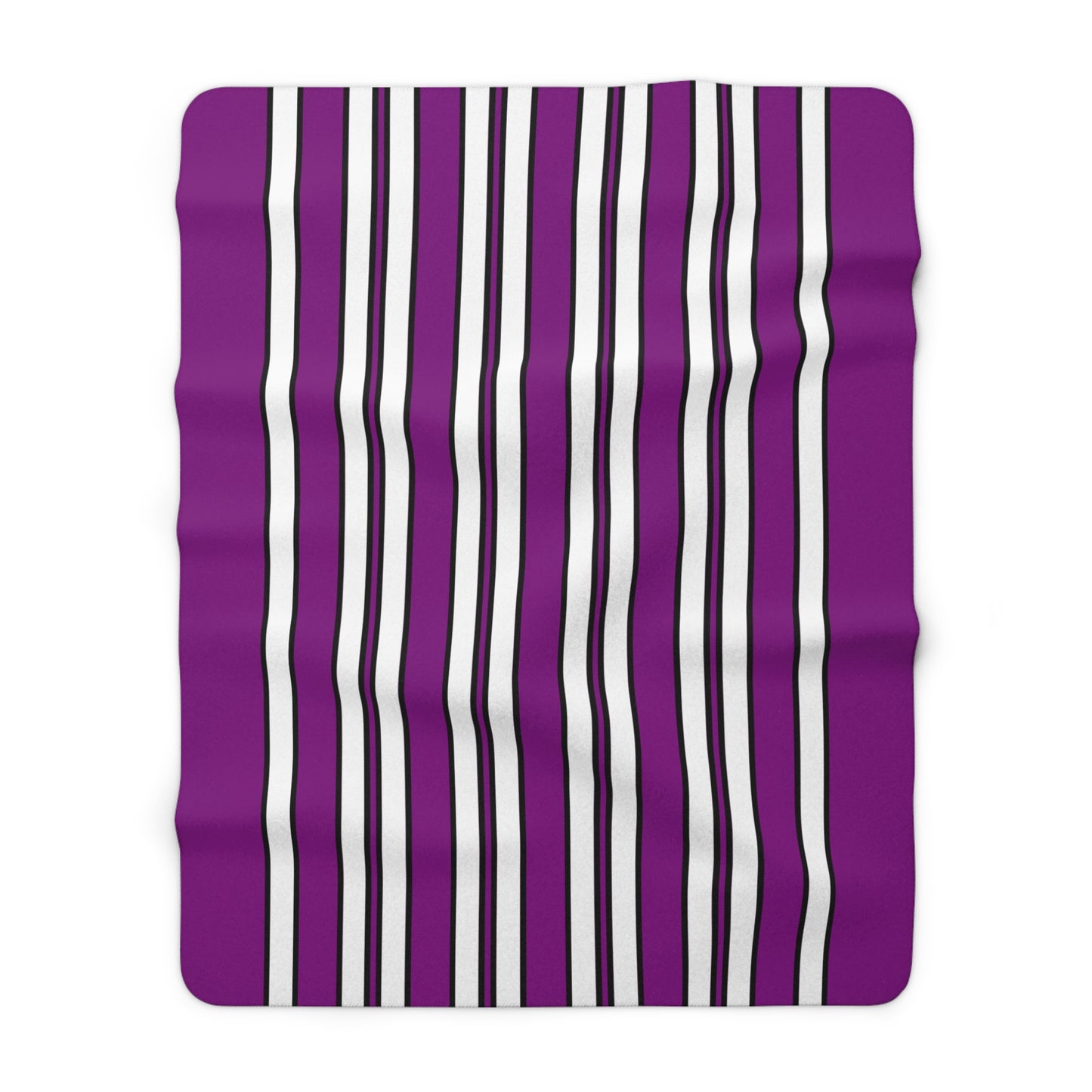 Purple, White Retro Stripes Blanket Throw