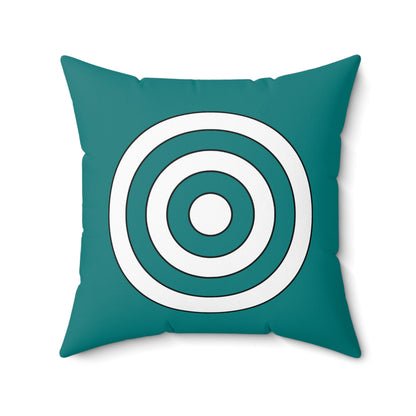 Teal, White Retro Target Cushion Pillow