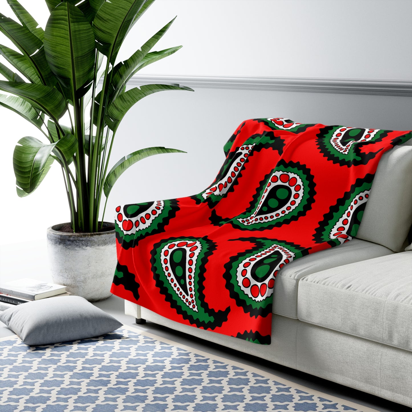 United Arab Emirates Retro Paisley Blanket Throw
