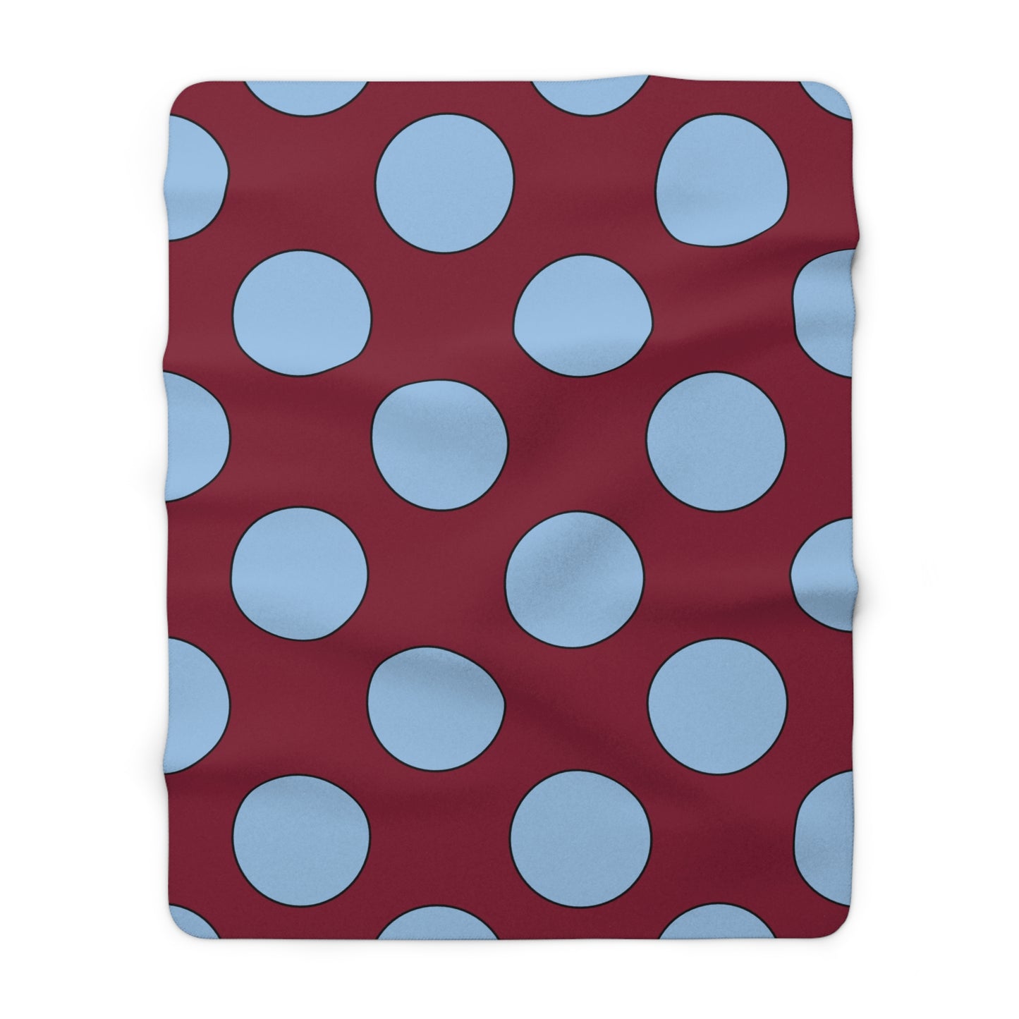 Claret, Blue Retro Polka Blanket Throw