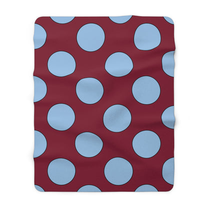 Claret, Blue Retro Polka Blanket Throw