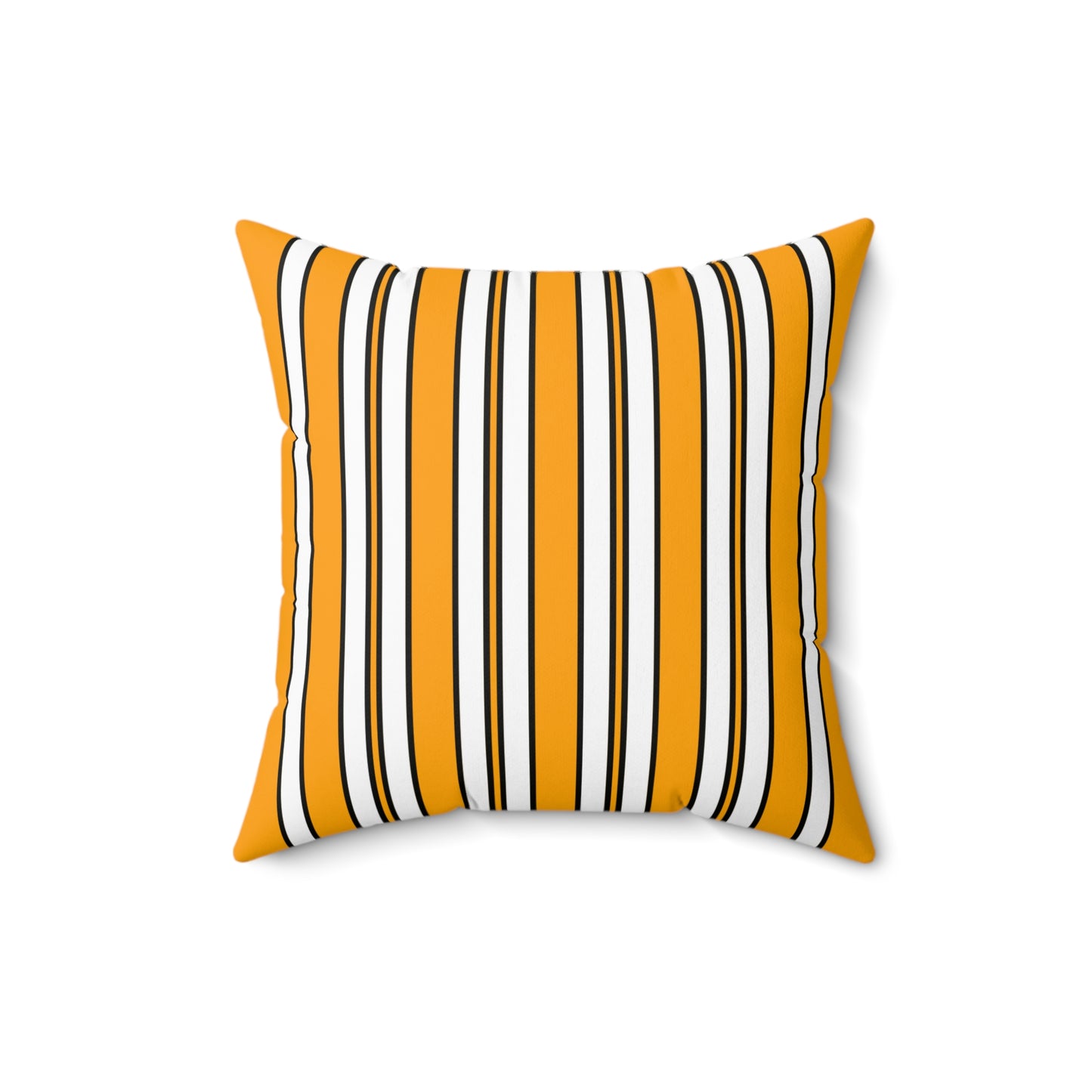 Orange, White Retro Stripes Cushion Pillow