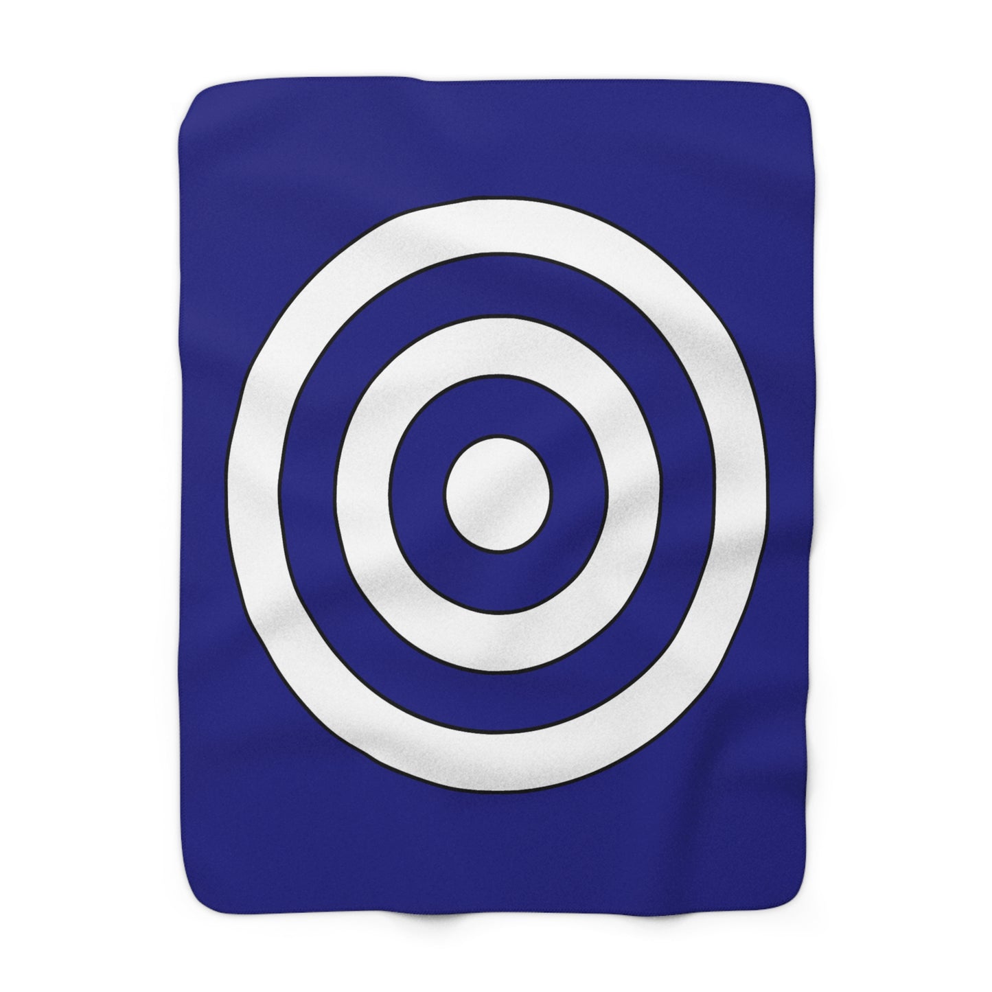 Navy Blue, White Retro Target Blanket Throw