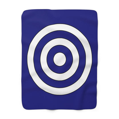 Navy Blue, White Retro Target Blanket Throw