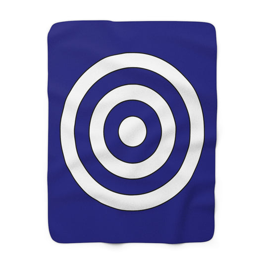Navy Blue, White Retro Target Blanket Throw