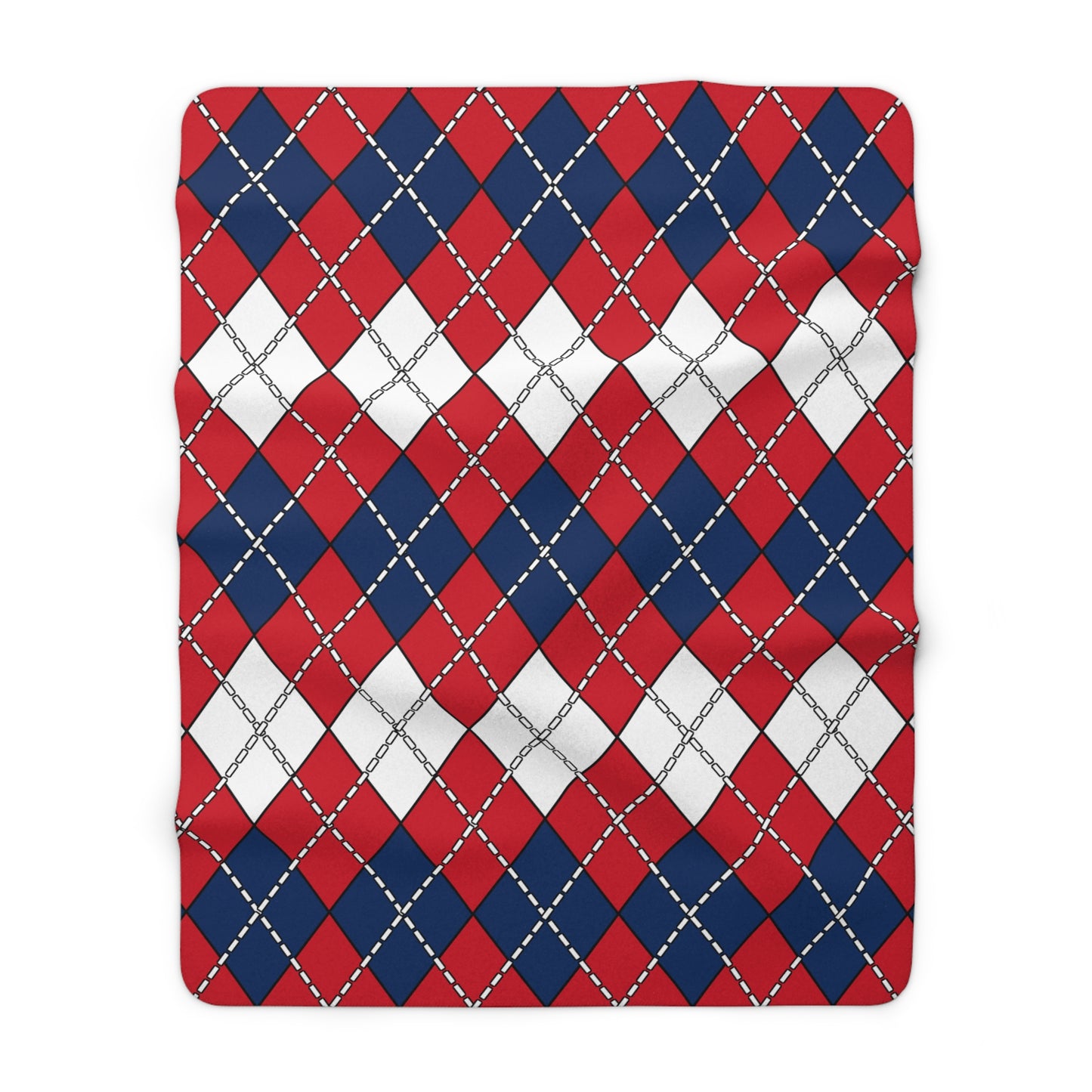 Dominican Republic Retro Argyle Blanket Throw