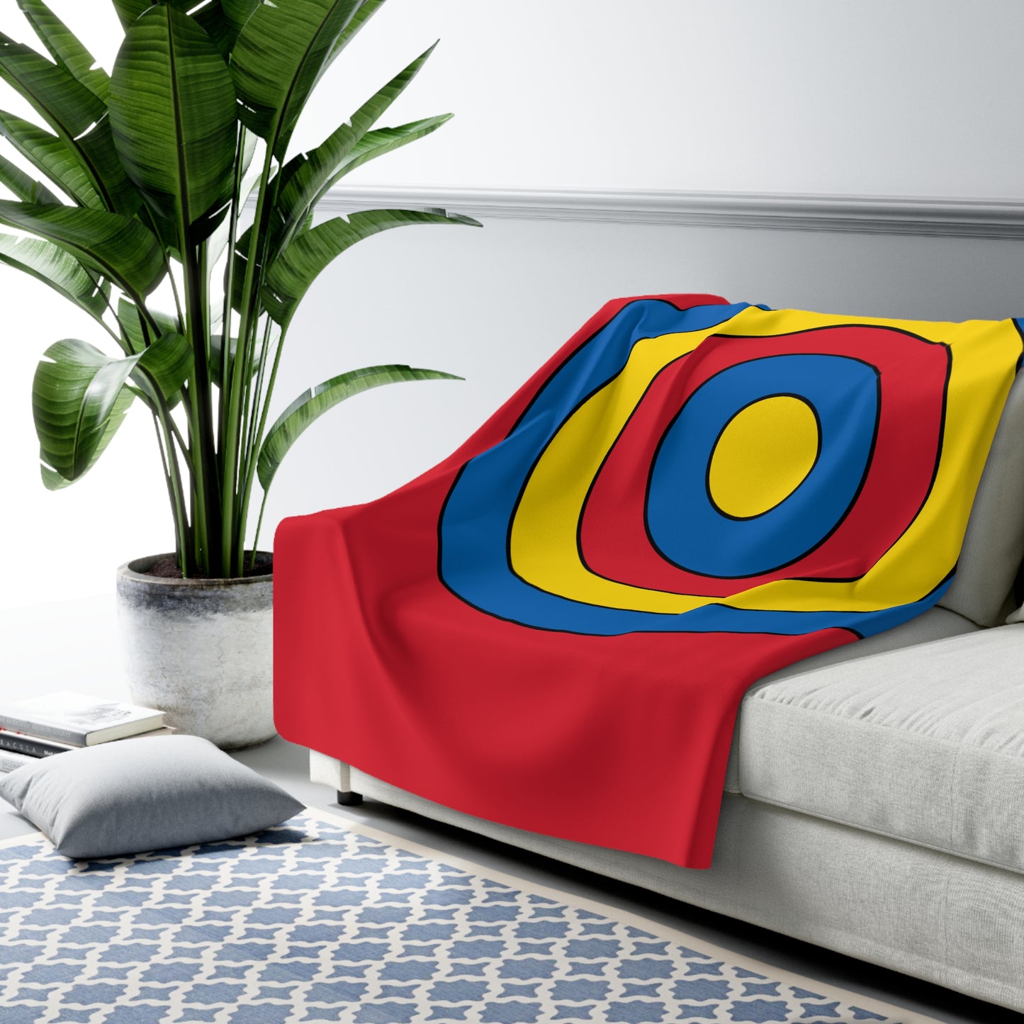 Mongolia Retro Target Blanket Throw