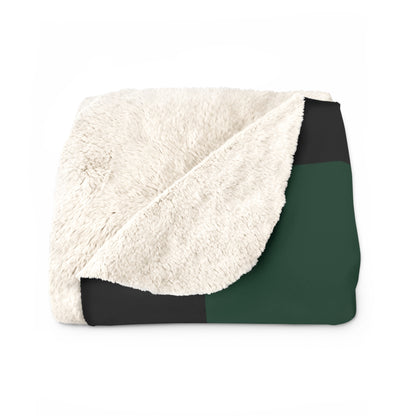 Dark Green, Black Retro Check Blanket Throw