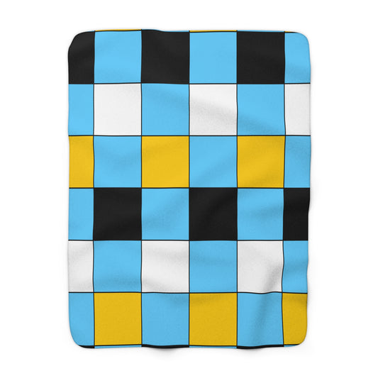 Saint Lucia Retro Check Blanket Throw