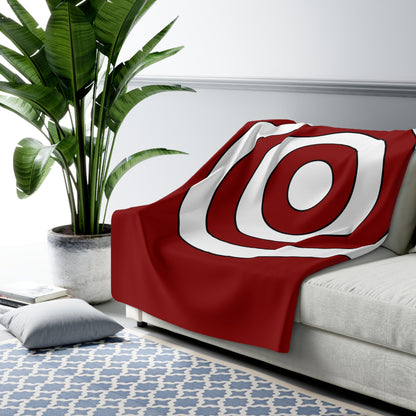 Dark Red, White Retro Target Blanket Throw