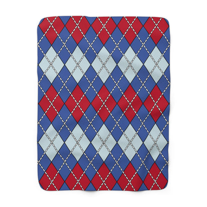 Guam Retro Argyle Blanket Throw