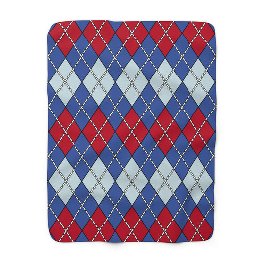 Guam Retro Argyle Blanket Throw