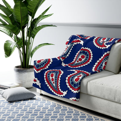 Falkland Islands Retro Paisley Blanket Throw