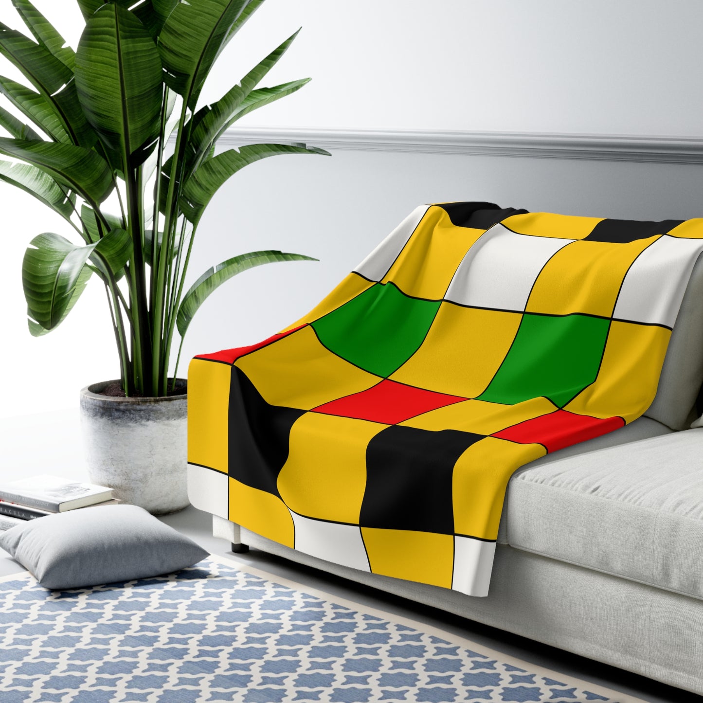Mozambique Retro Check Blanket Throw