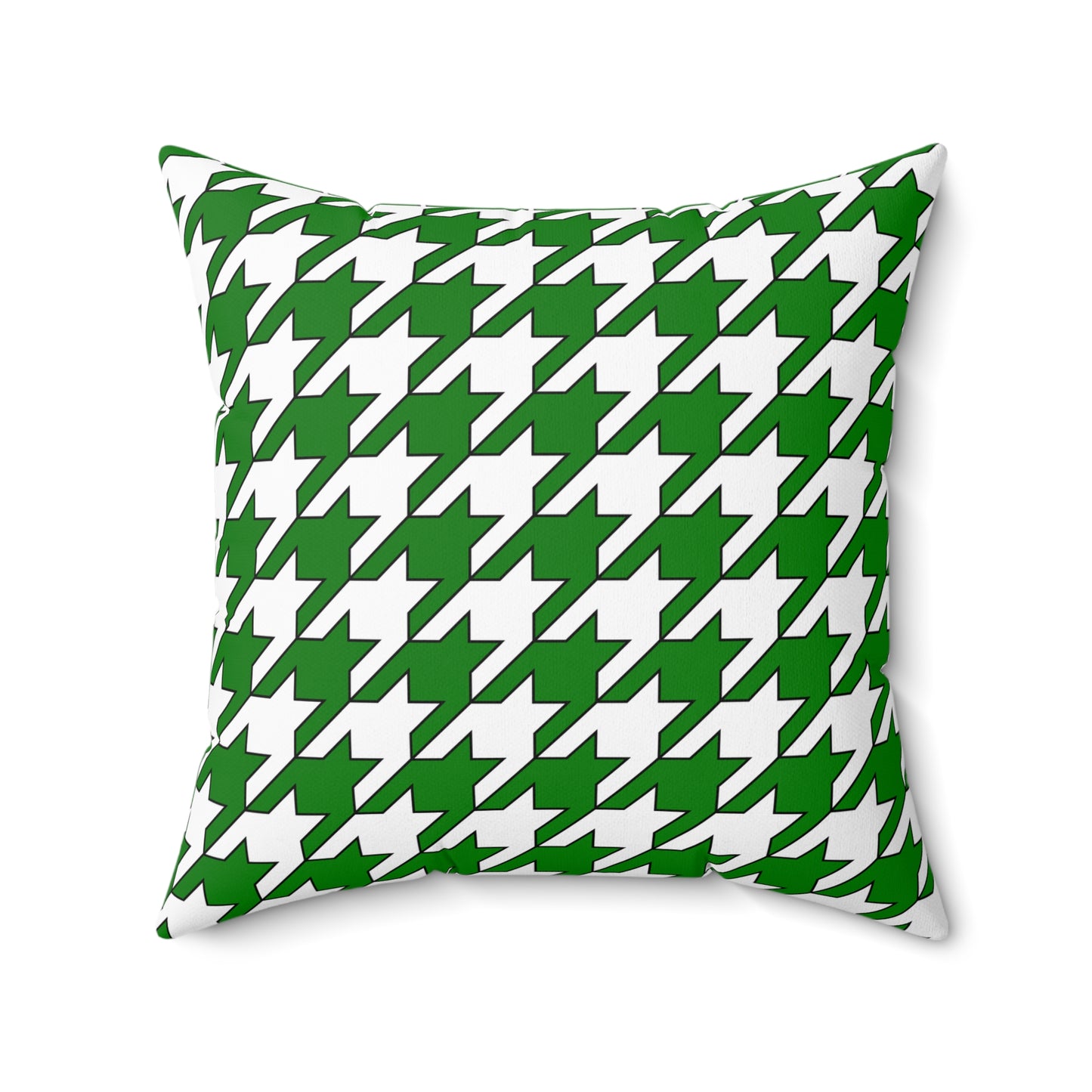 Green, White Retro Houndstooth Cushion Pillow