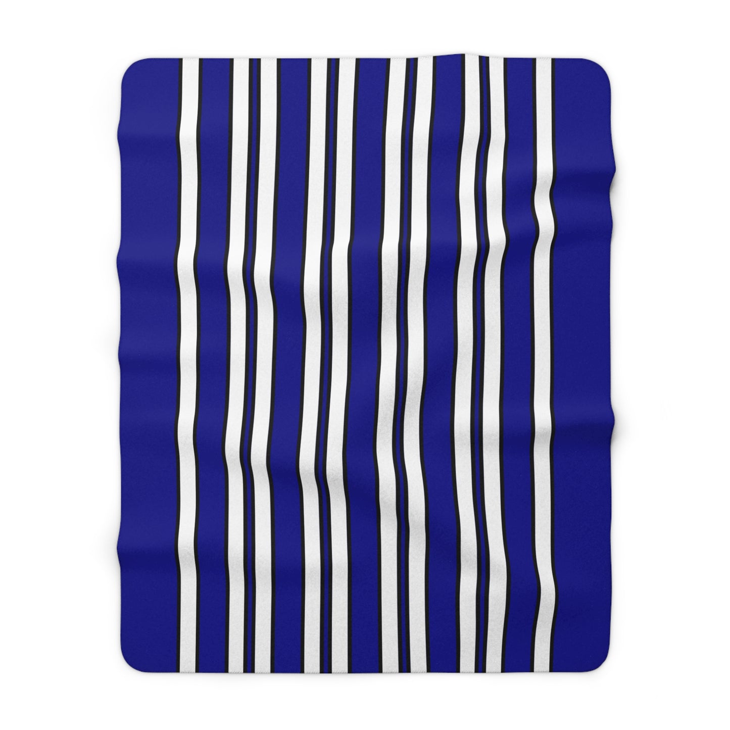 Dark Blue, White Retro Stripes Blanket Throw