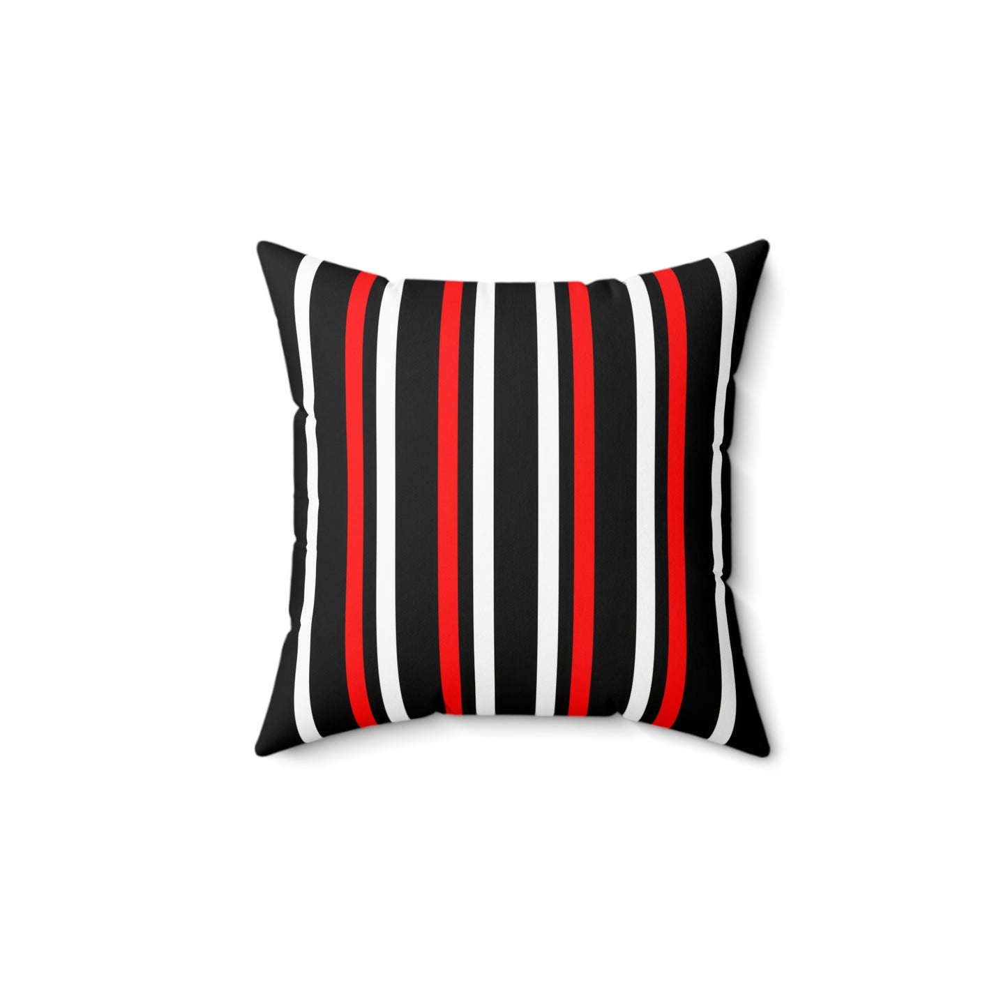 Black, White, Red Retro Stripes Cushion Pillow