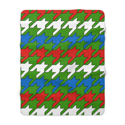 Equatorial Guinea Retro Houndstooth Blanket Throw