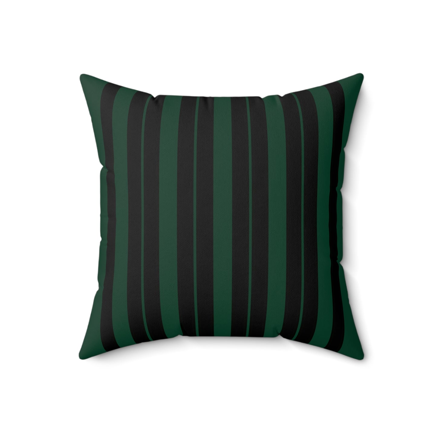 Dark Green, Black Retro Stripes Cushion Pillow
