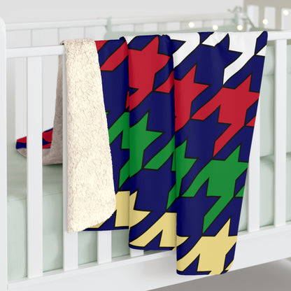 Cayman Islands Retro Houndstooth Blanket Throw