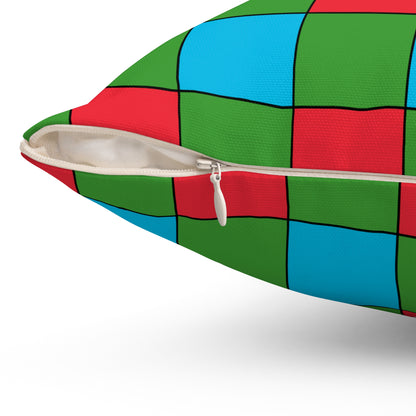 Azerbaijan Retro Check Cushion Pillow