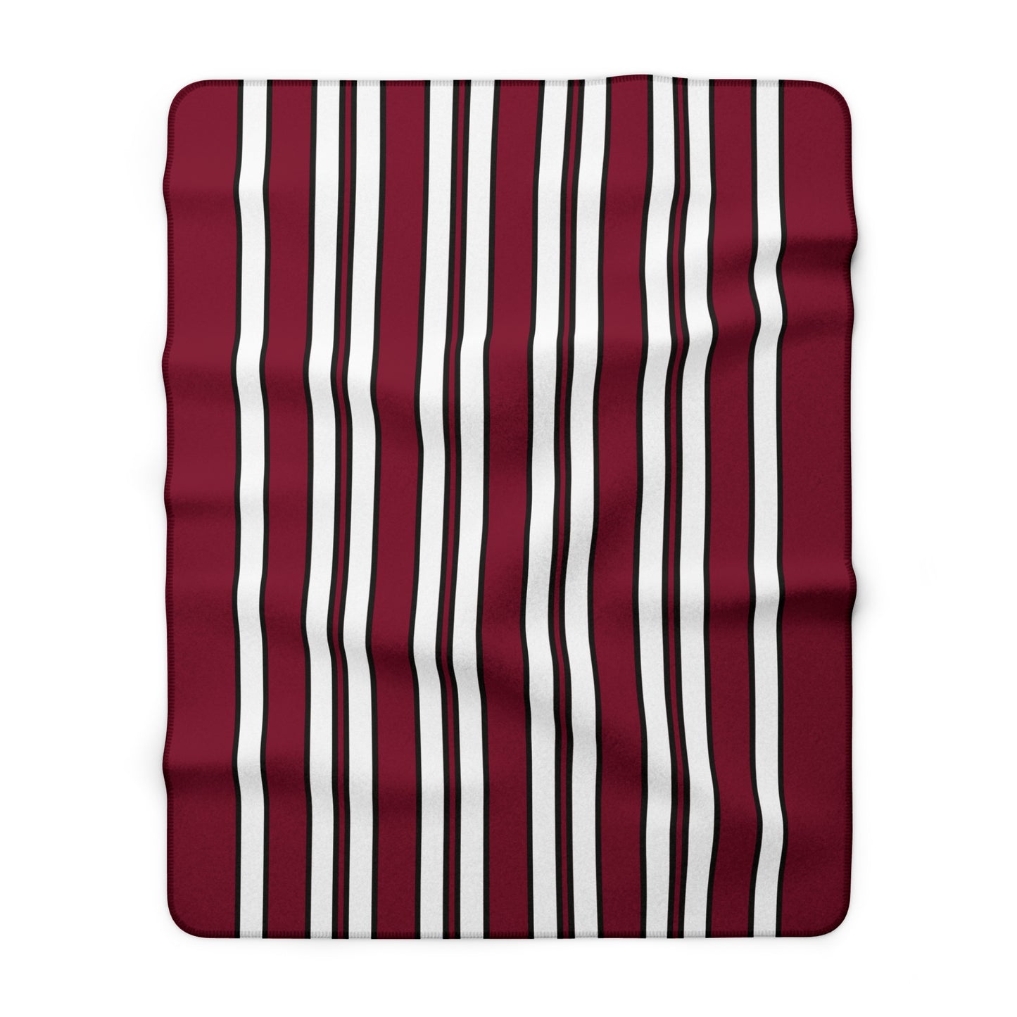 Claret, White Retro Stripes Blanket Throw