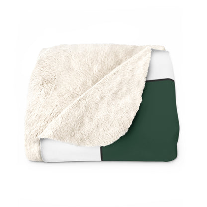 Dark Green, White Retro Check Blanket Throw