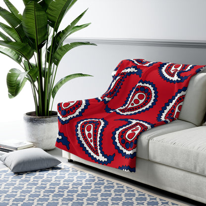 Lao Peoples Democratic Republic Retro Paisley Blanket Throw