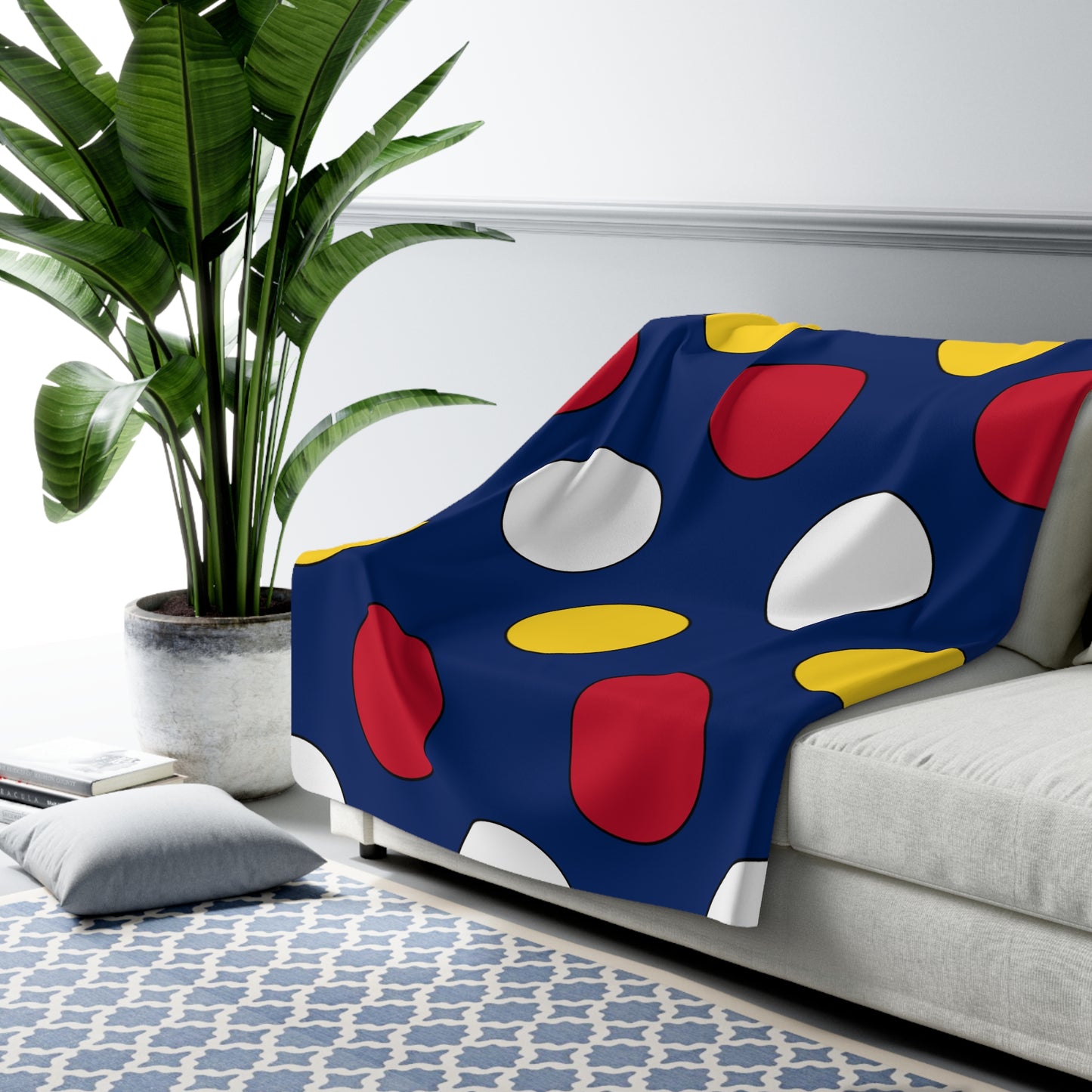 Turks And Caicos Islands Retro Polka Dots Blanket Throw