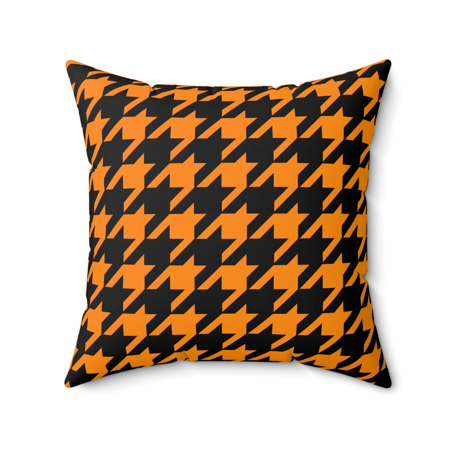 Dark Orange, Black Retro Houndstooth Cushion Pillow