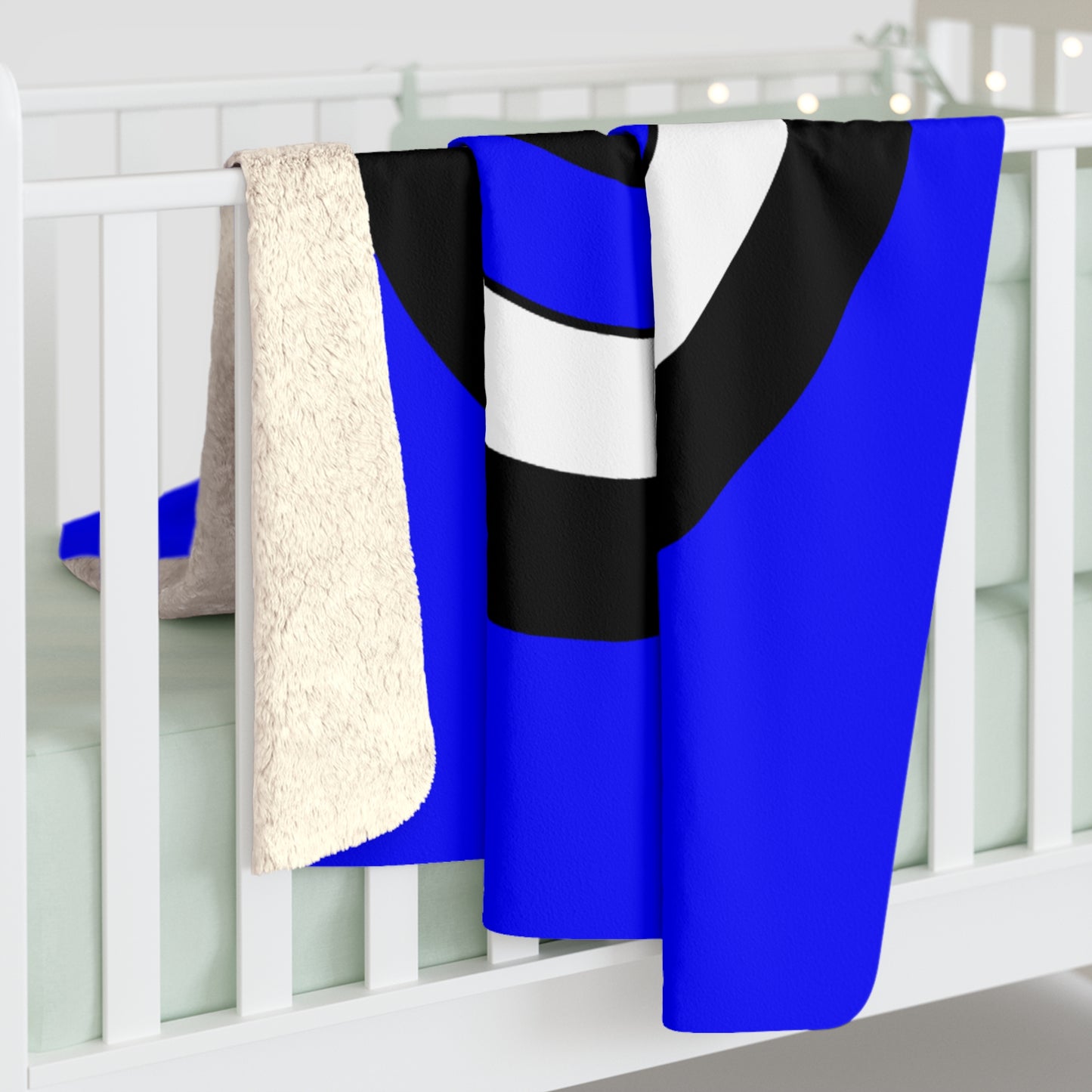 Blue, Black, White Retro Target Blanket Throw