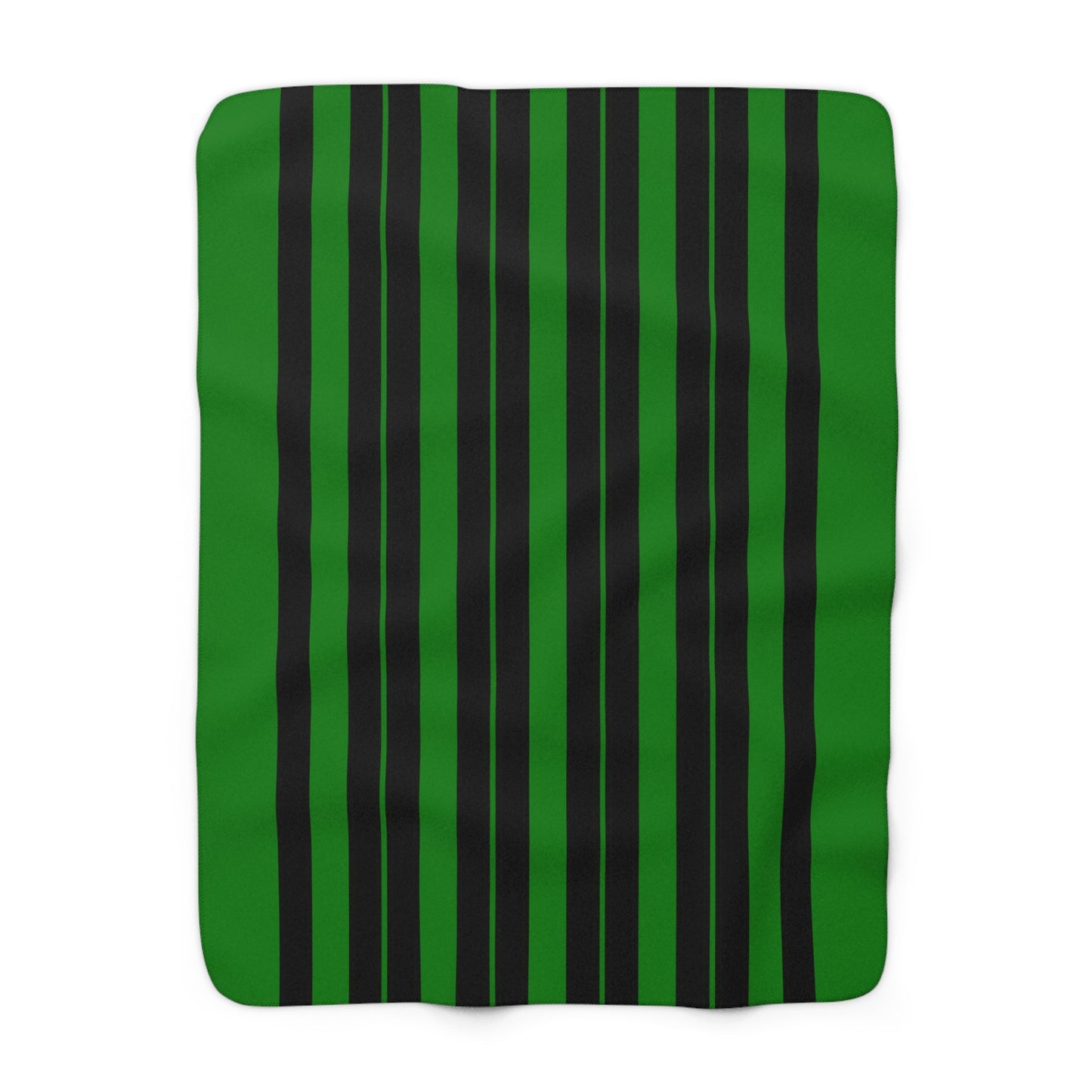 Green, Black Retro Stripes Blanket Throw