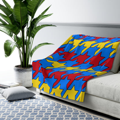 Democratic Republic of the Congo Retro Houndstooth Blanket Throw
