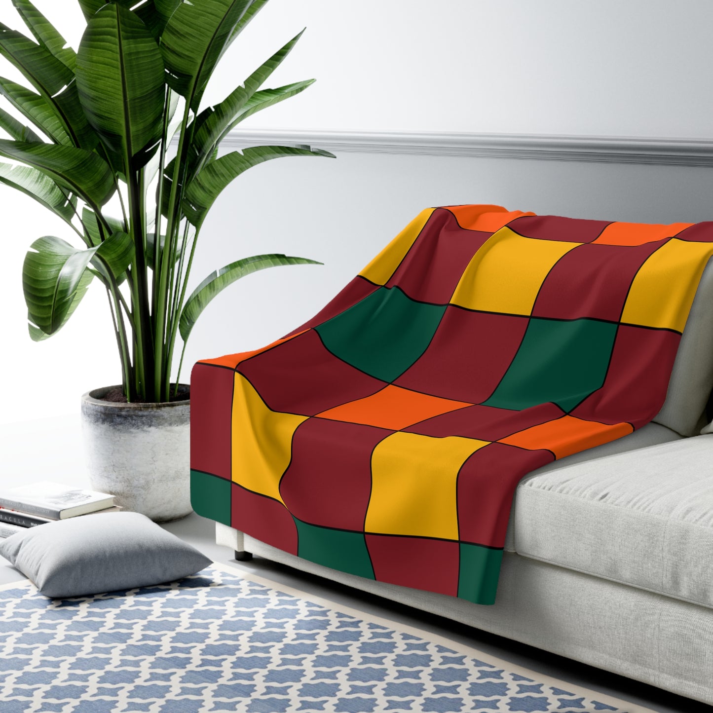 Sri Lanka Retro Check Blanket Throw