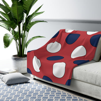 United States Minor Outlying Islands Retro Polka Dots Blanket Throw
