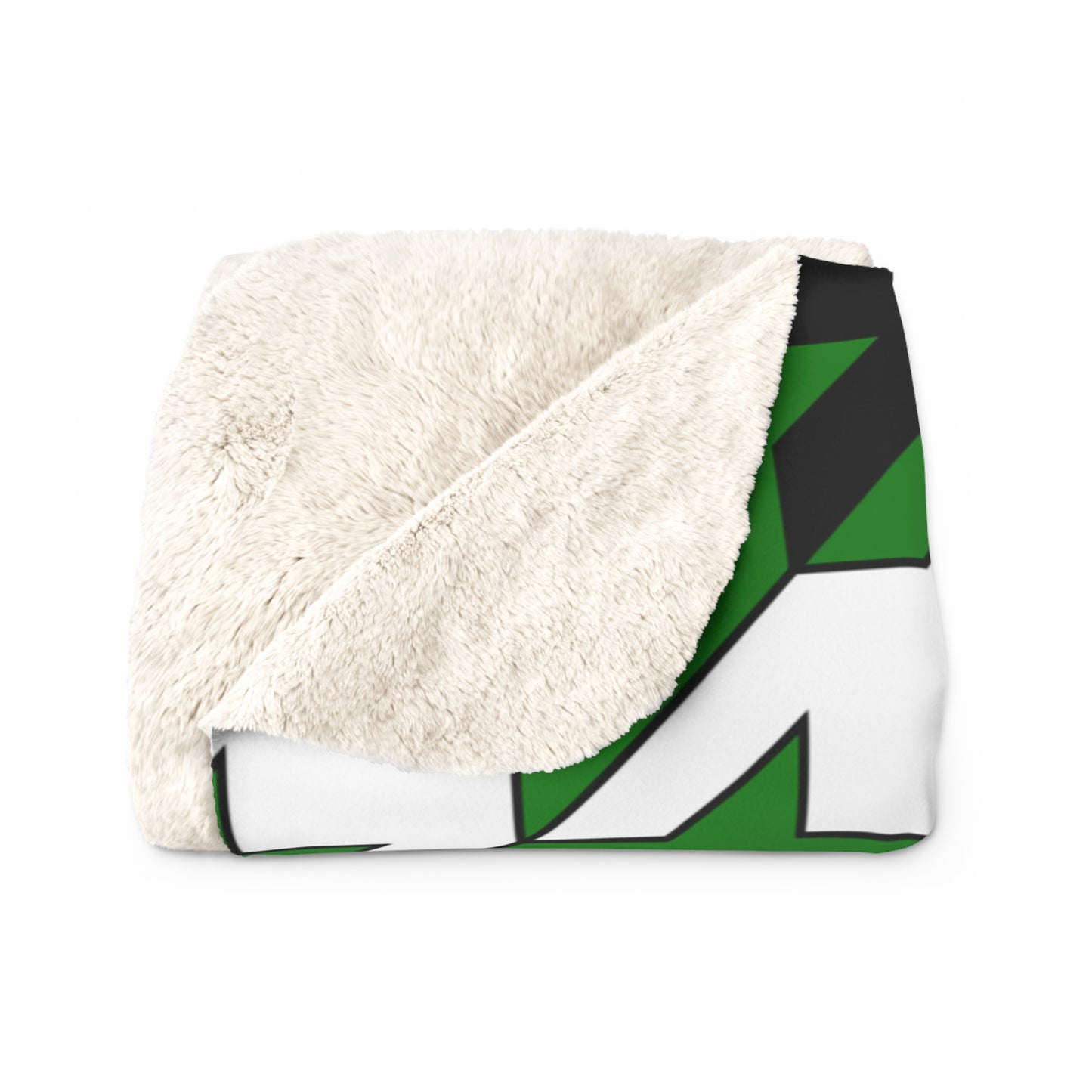 Green, Black, White Retro Houndstooth Blanket Throw