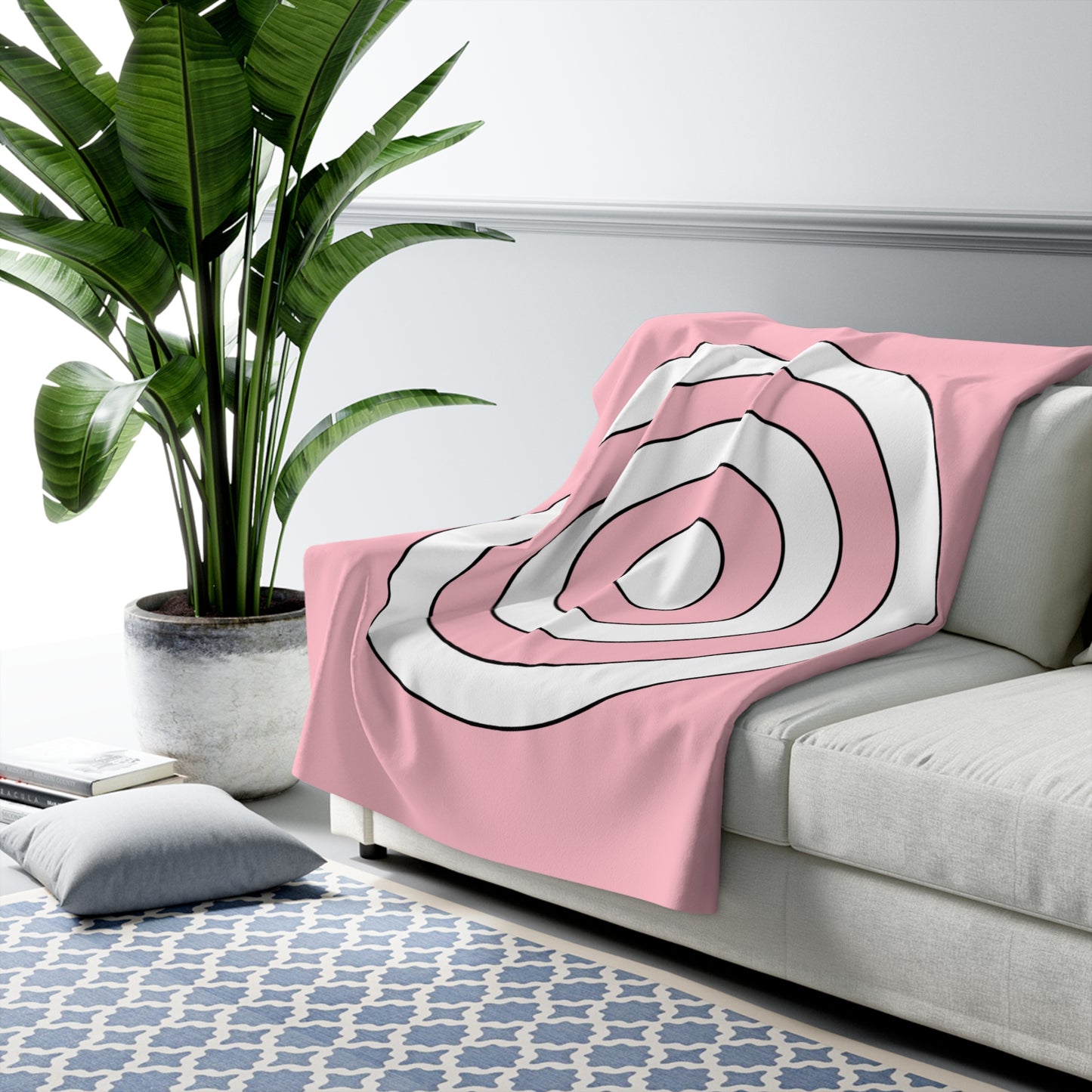 Pink, White Retro Target Blanket Throw