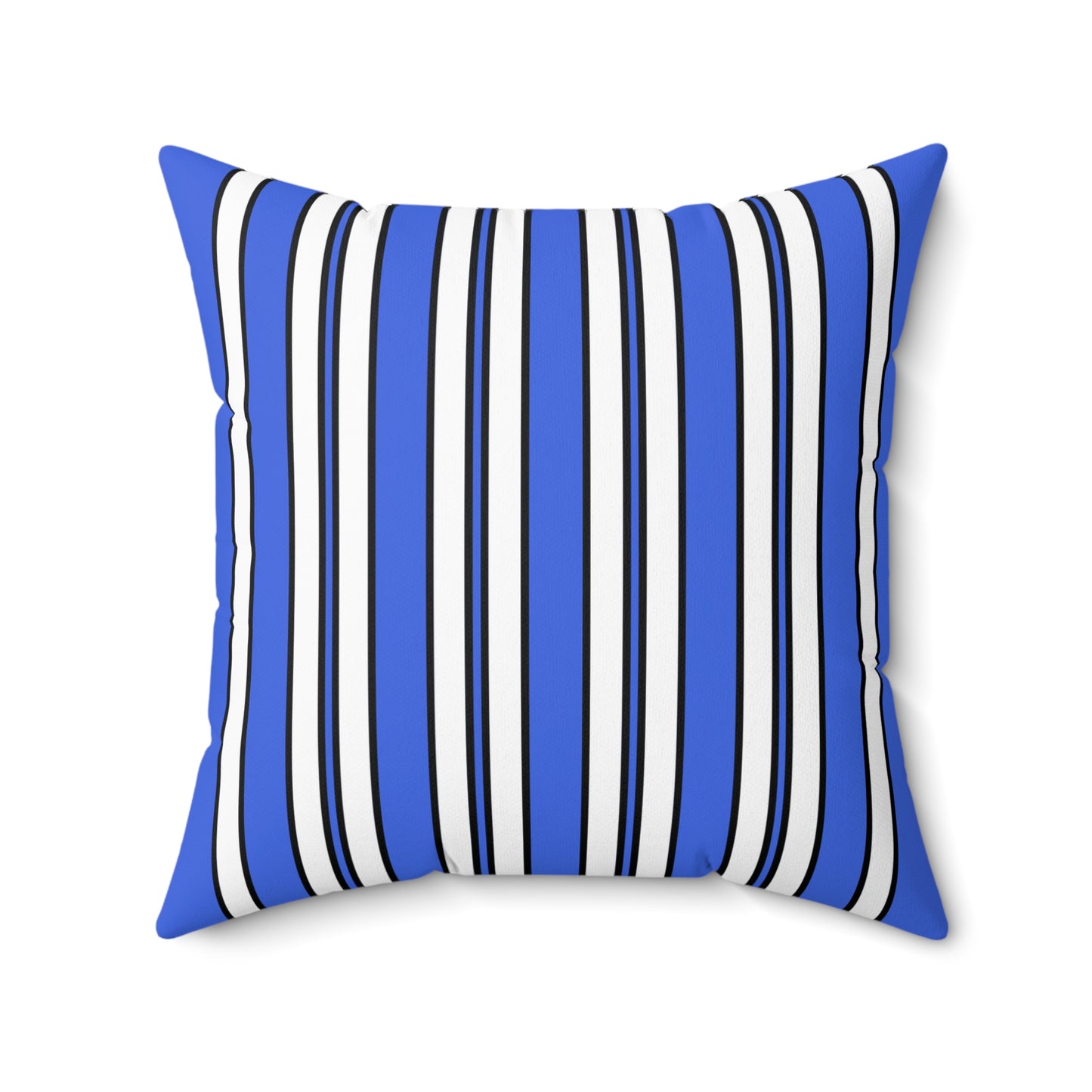 Royal Blue, White Retro Stripes Cushion Pillow