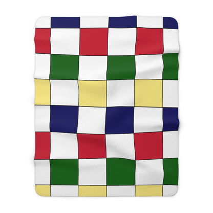 British Indian Ocean Territory Retro Check Blanket Throw