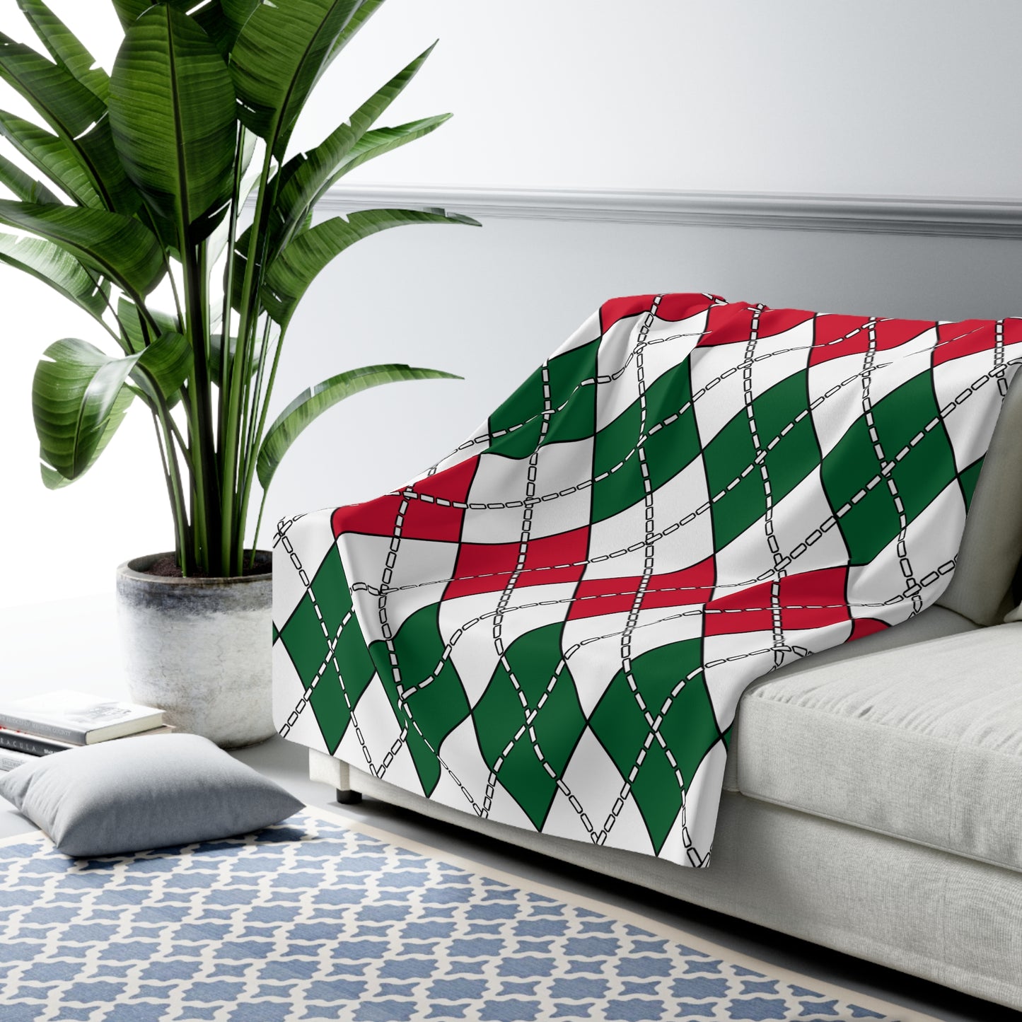 Algeria Retro Argyle Blanket Throw