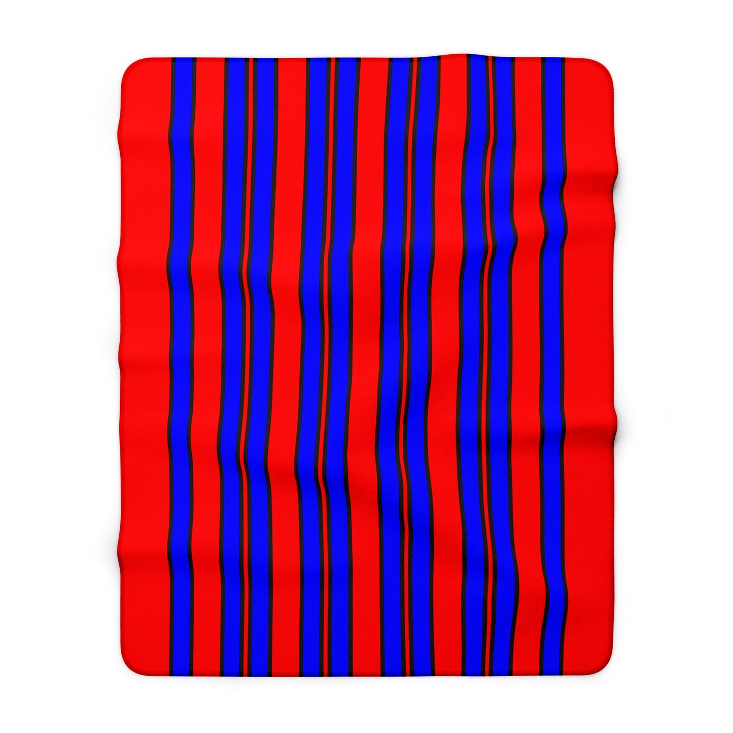Red, Blue Retro Stripes Blanket Throw
