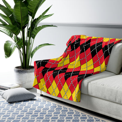 Belgium Retro Argyle Blanket Throw