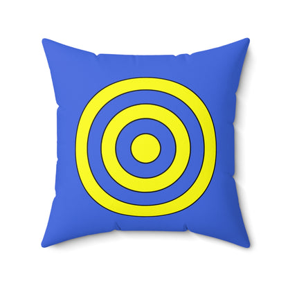 Royal Blue, Yellow Retro Target Cushion Pillow