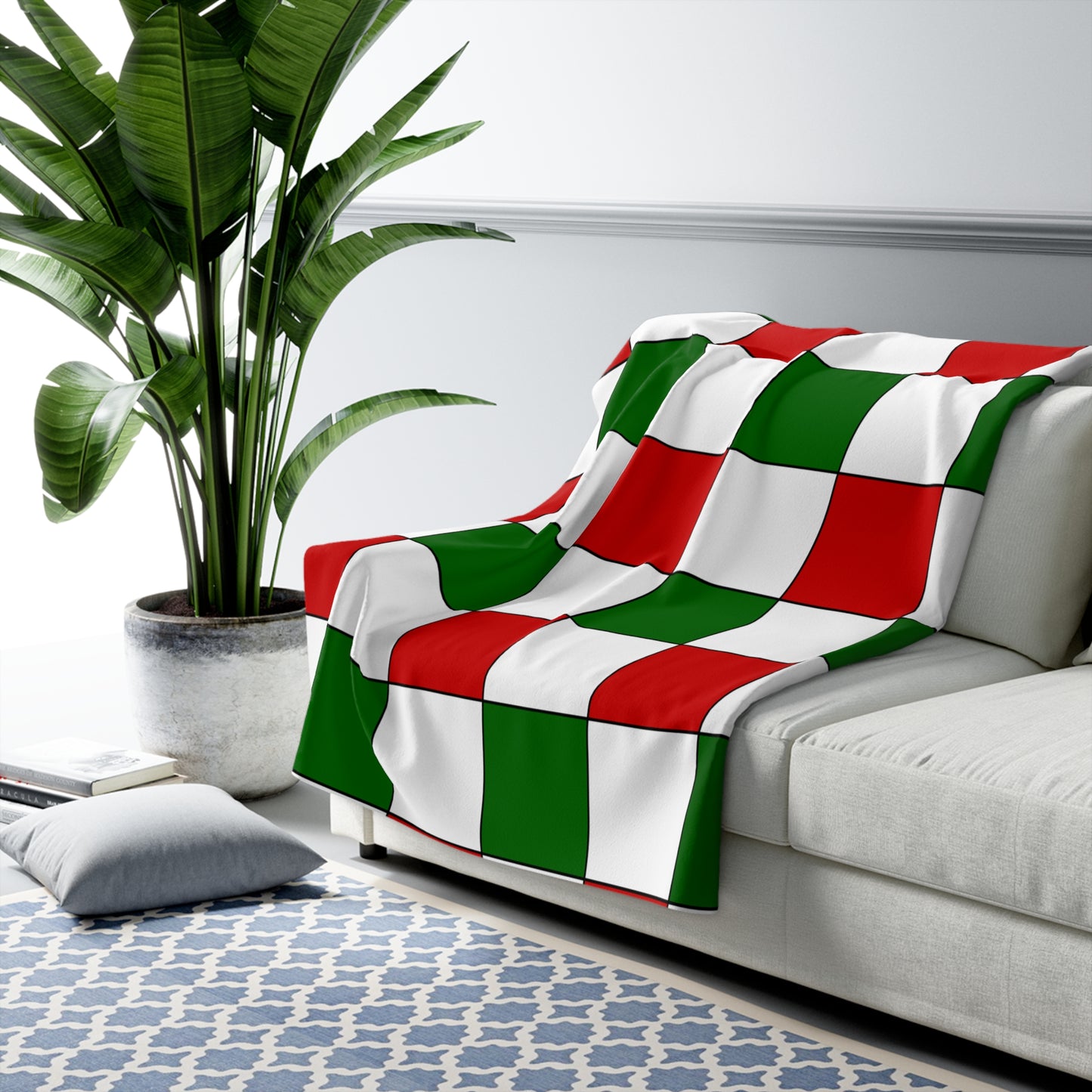 Tajikistan Retro Check Blanket Throw