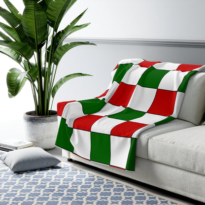 Tajikistan Retro Check Blanket Throw
