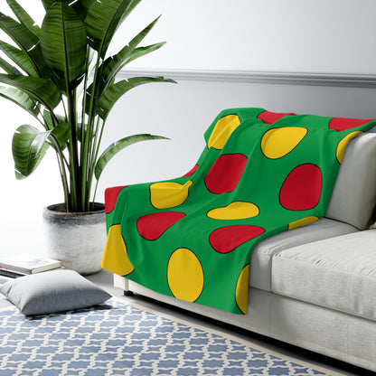 Guinea Bissau Retro Polka Dots Blanket Throw