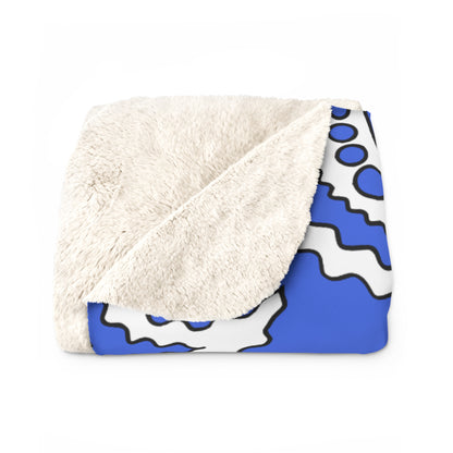 Royal Blue, White Retro Paisley Blanket Throw