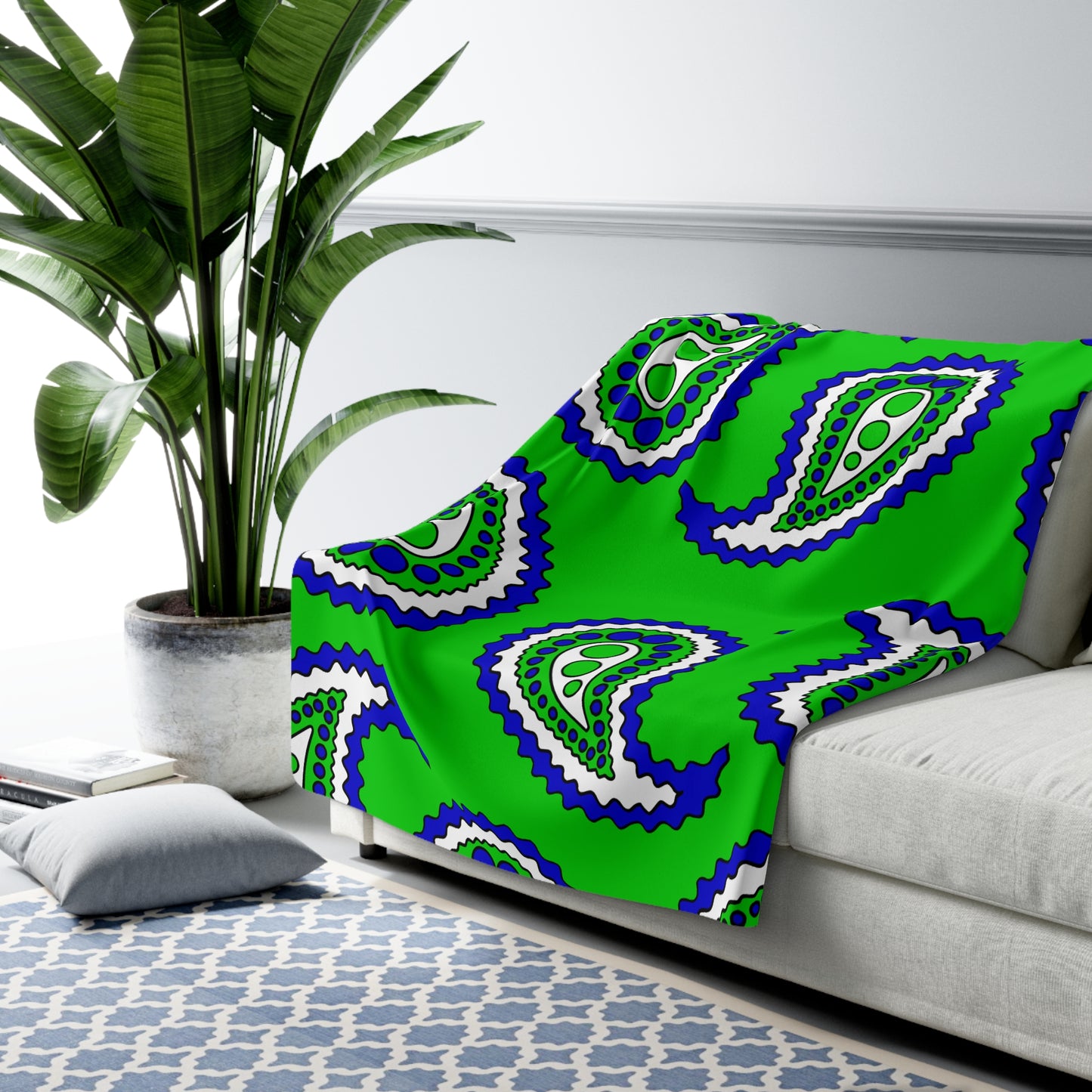 Sierra Leone Retro Paisley Blanket Throw
