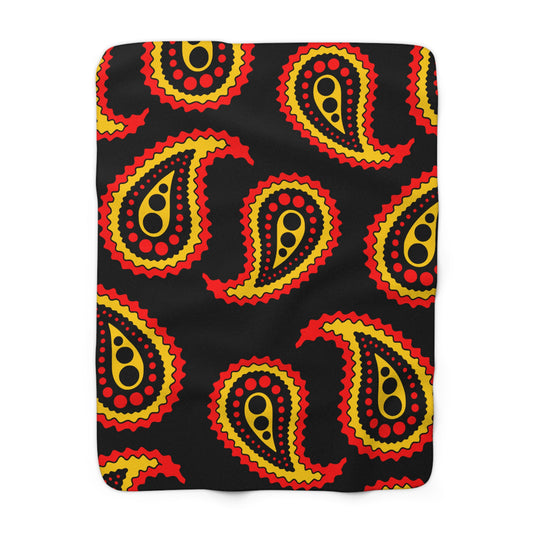 Papua New Guinea Retro Paisley Blanket Throw