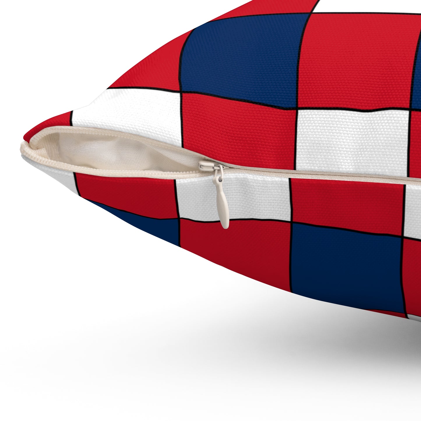 Dominican Republic Retro Check Cushion Pillow